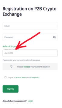 P2B referral code - P2B code: 4bedc1f0